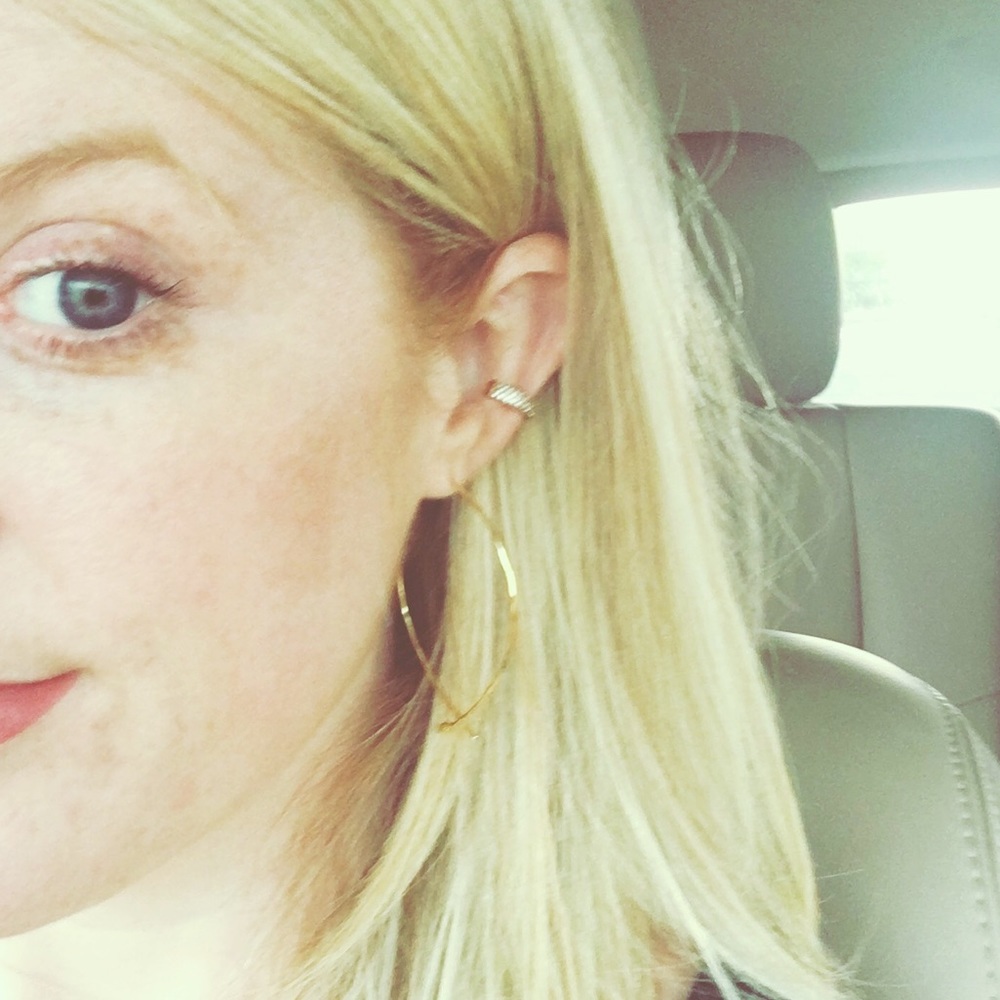 Gold Wire Hammered Hoops